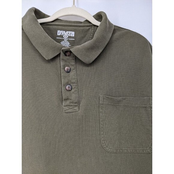Duluth Trading Work Short Sleeve Polo Shirt Mens XLT Pique Gusset Cotton Green - Picture 5 of 8